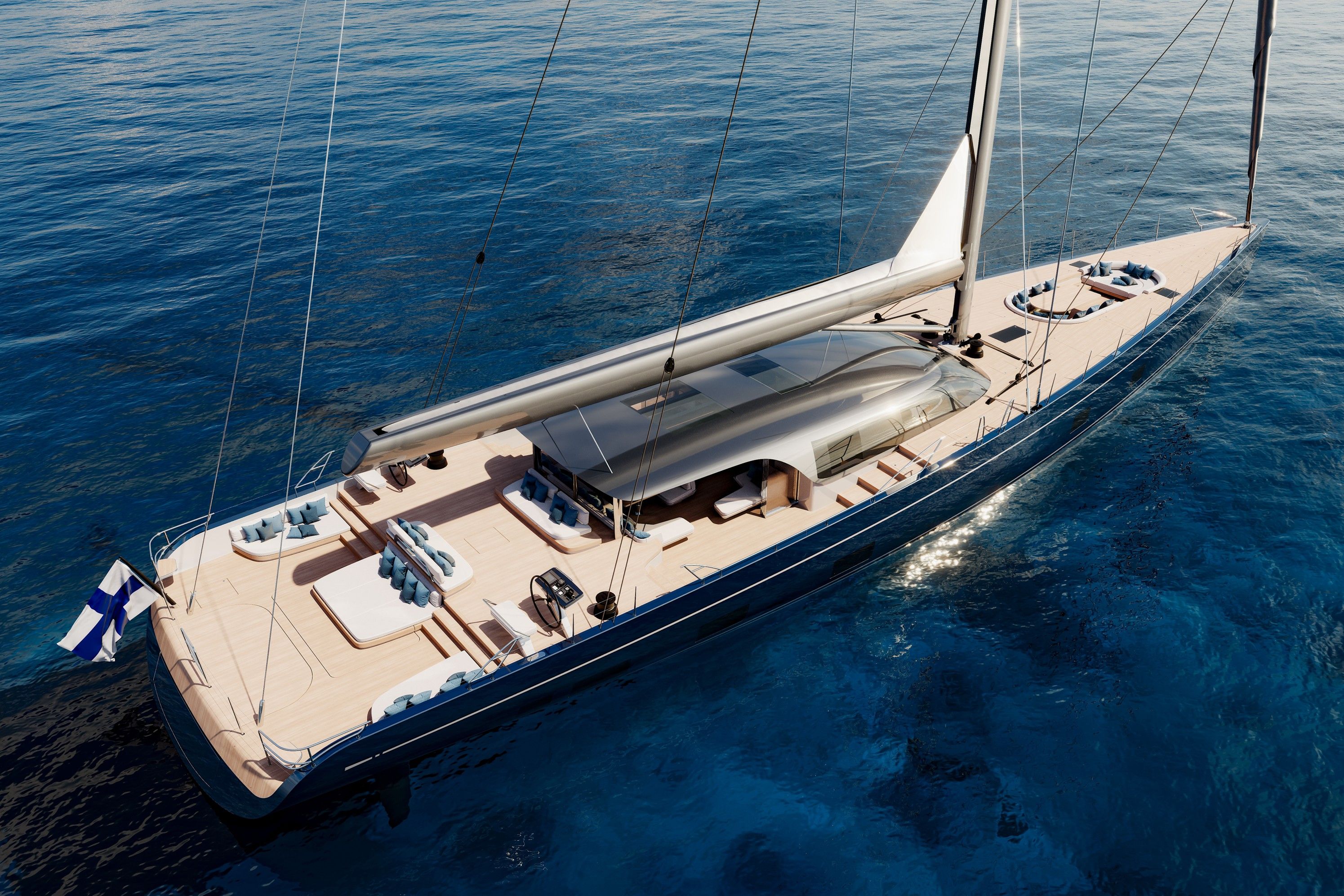 At 43.5 metres, the Alloy 44 will be the largest Swan ever built. Rendering.