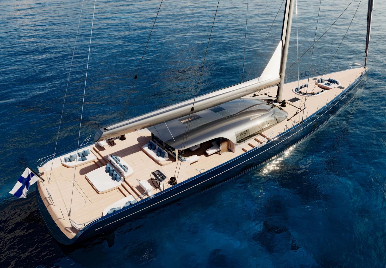 At 43.5 metres, the Alloy 44 will be the largest Swan ever built. Rendering.