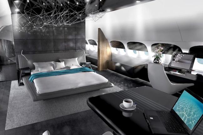 Private Jet Interior Design Render