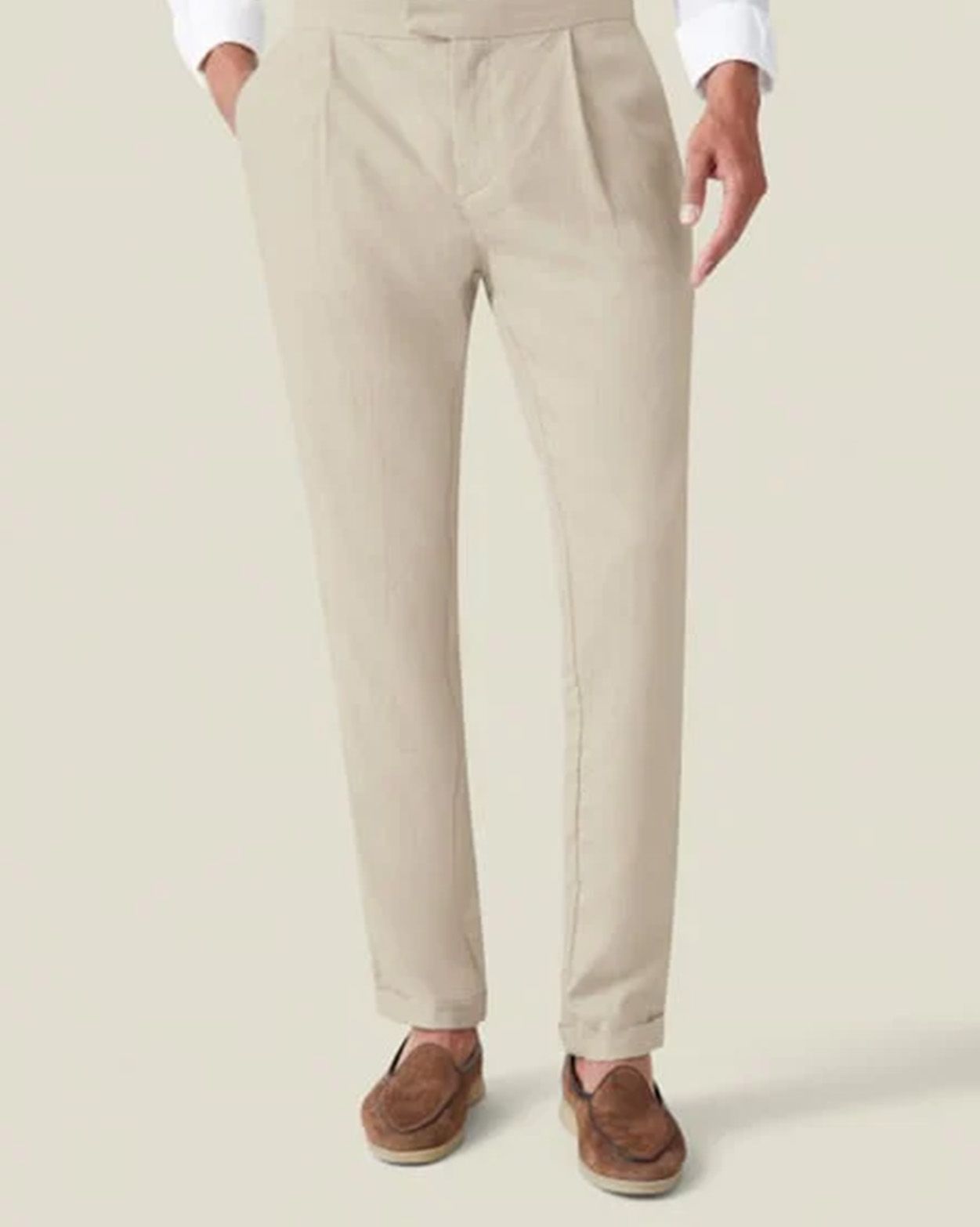 Sand linen trousers