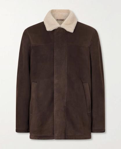 Shearling-Trimmed Suede Jacket