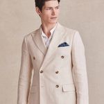 New & Lingwood Double Breasted Linen Jacket