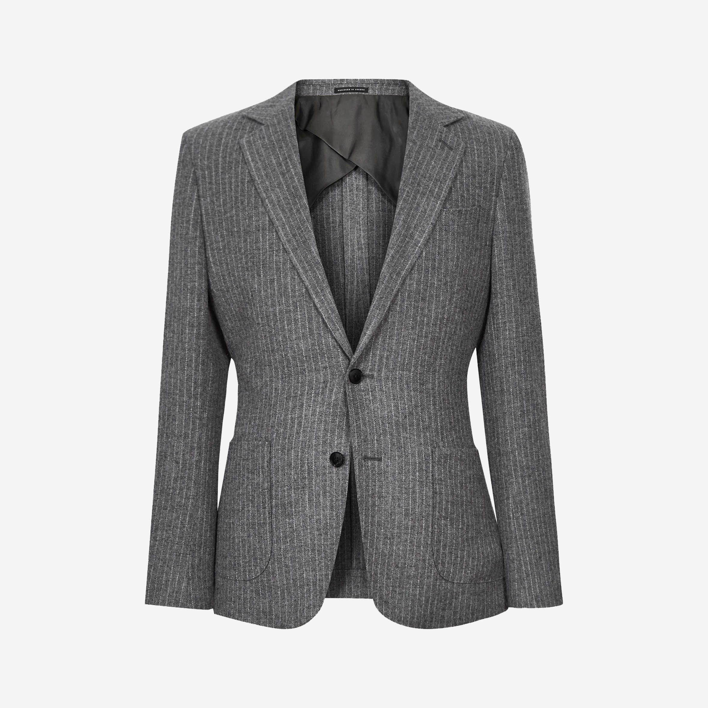 Reiss Pinstripe Wool Flannel Blazer