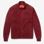 Isaia Slim-Fit Suede Bomber Jacket