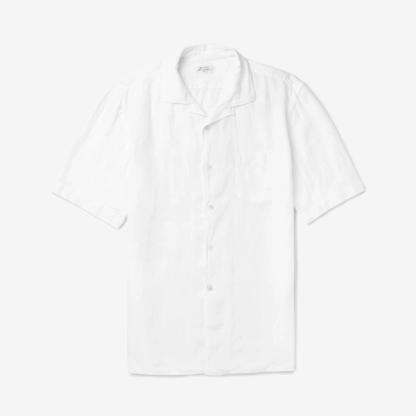 Hartford camp-collar linen shirt