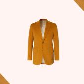 Husbands Mustard Slim Corduroy Suit