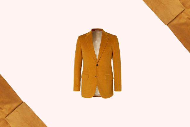 Husbands Mustard Slim Corduroy Suit