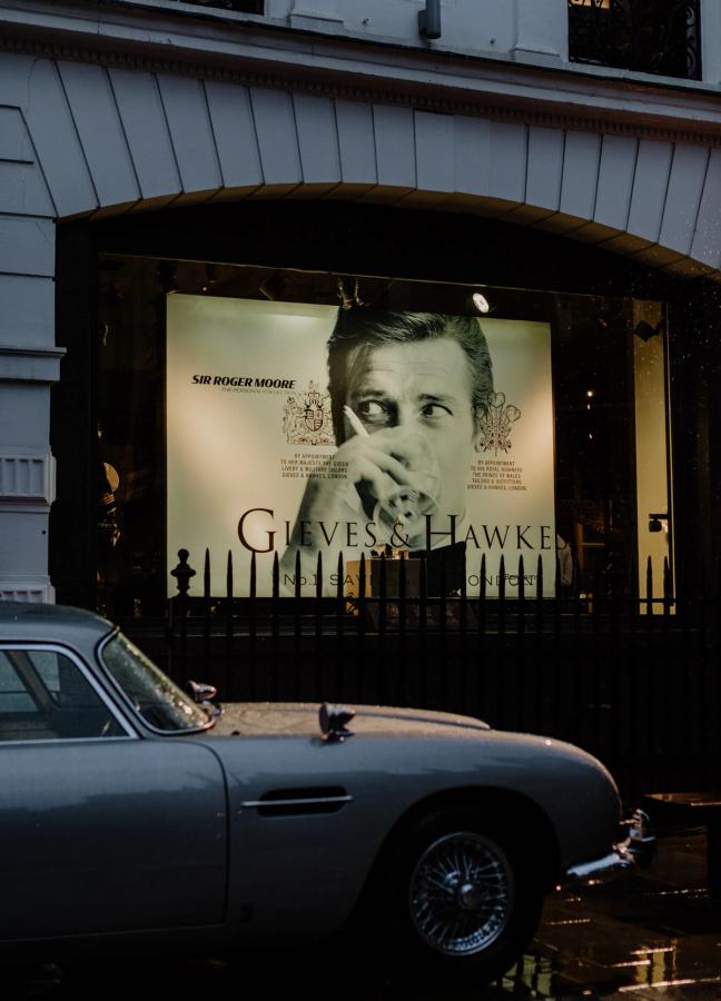 Aston Martin parked on Savile Row