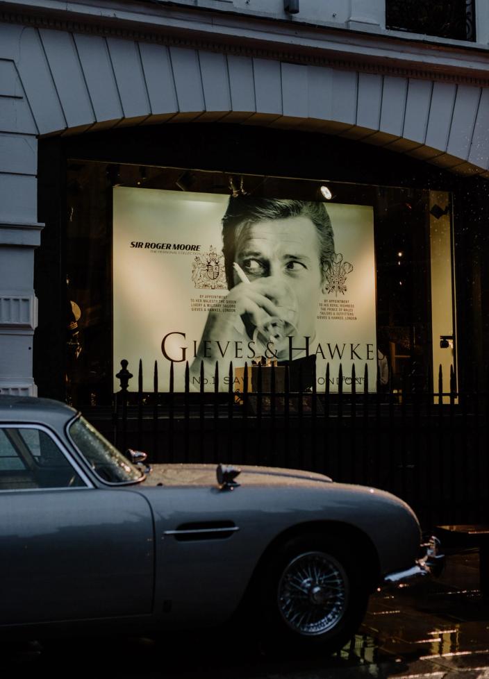 Aston Martin parked on Savile Row