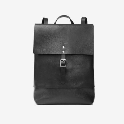 Alfie Douglas Large Black Leather Backpack