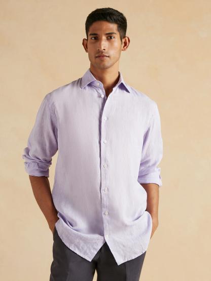 Camicia Amalfi in lino - Lilla