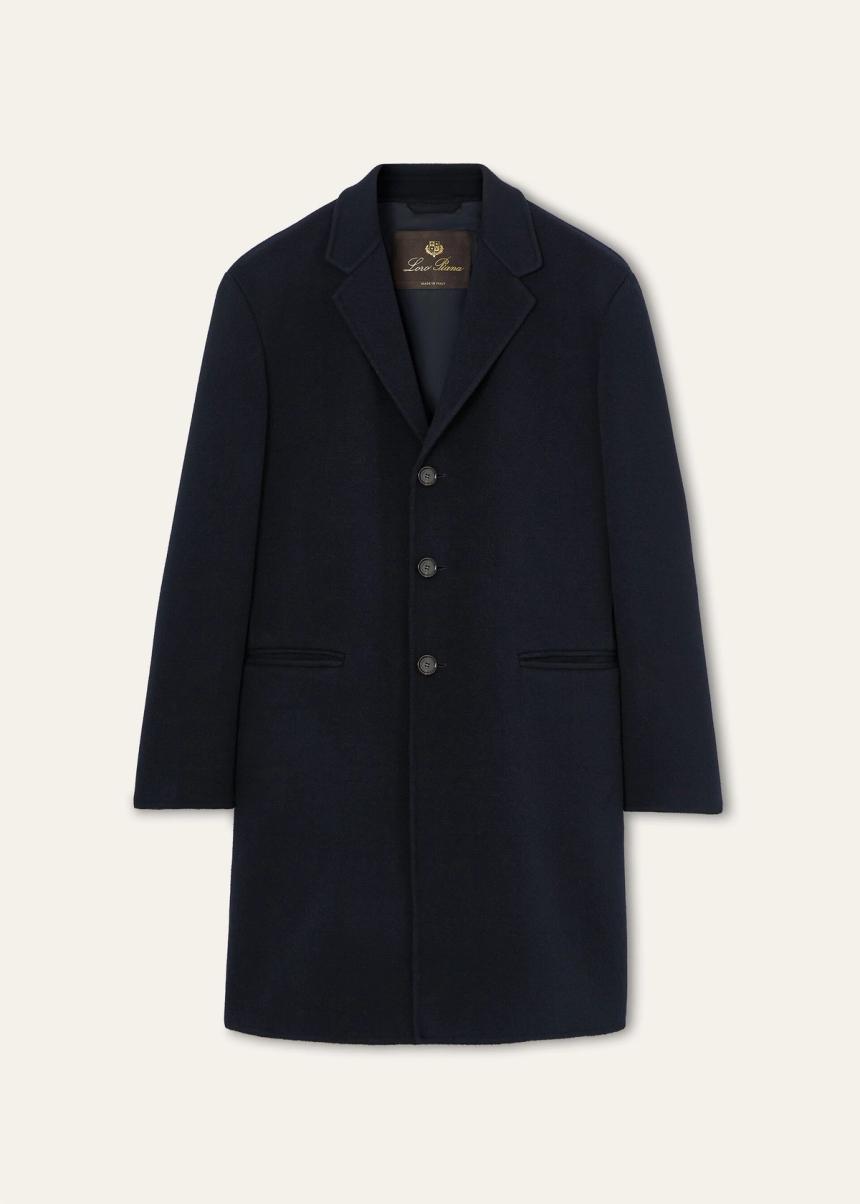 Manteau en cachemire bleu marine