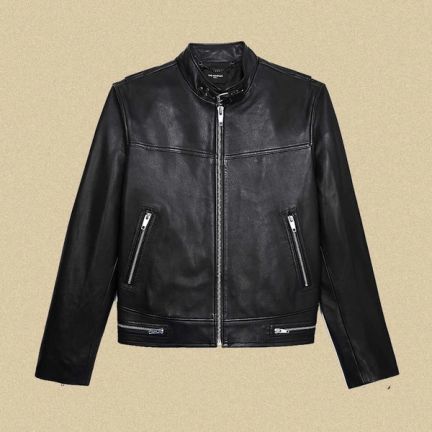 The Kooples Stand-collar Leather Jacket