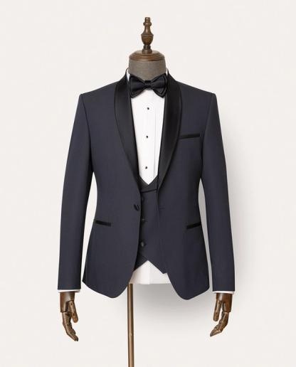 Henley 3 Piece Navy Tuxedo