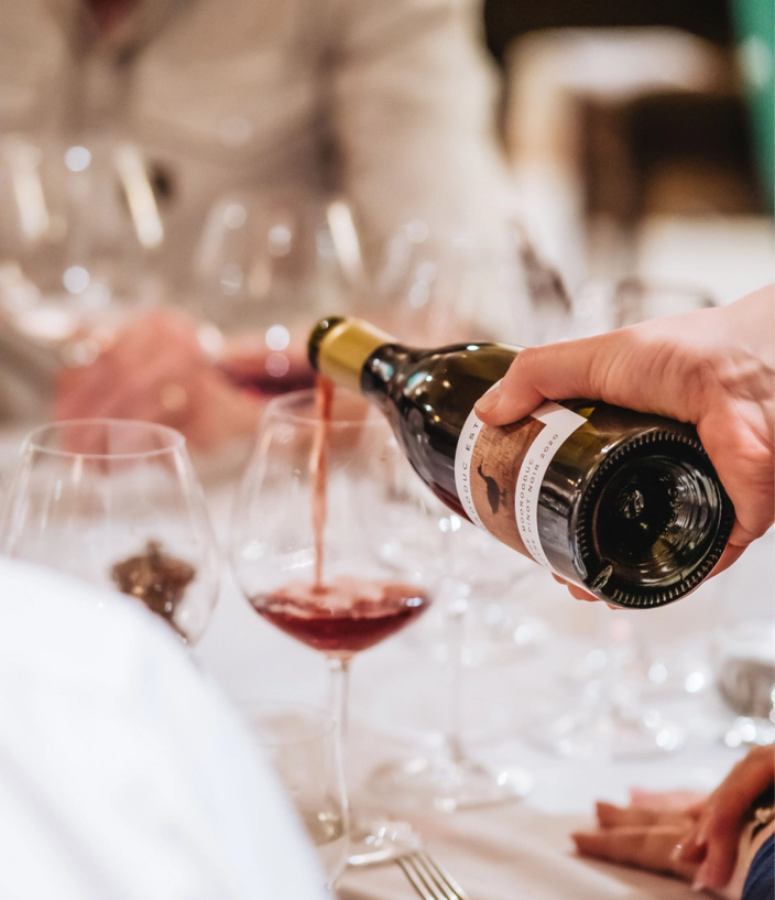 Pouring a glass of Moorooduc McIntyre Pinot Noir
