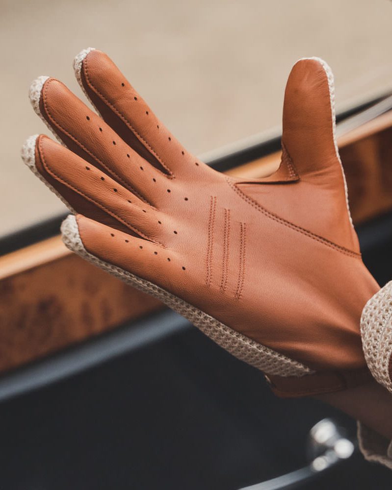 Ladies Leather Finger Cut Driving Gloves