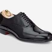New & Lingwood Black ‘6 Tie’ Patent Leather Dress Shoes