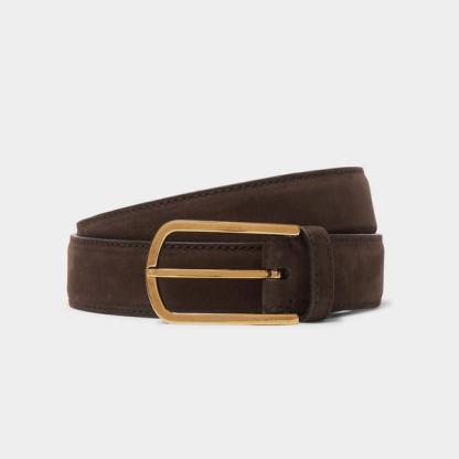 Brunello Cucinelli Dark-Brown Suede Belt