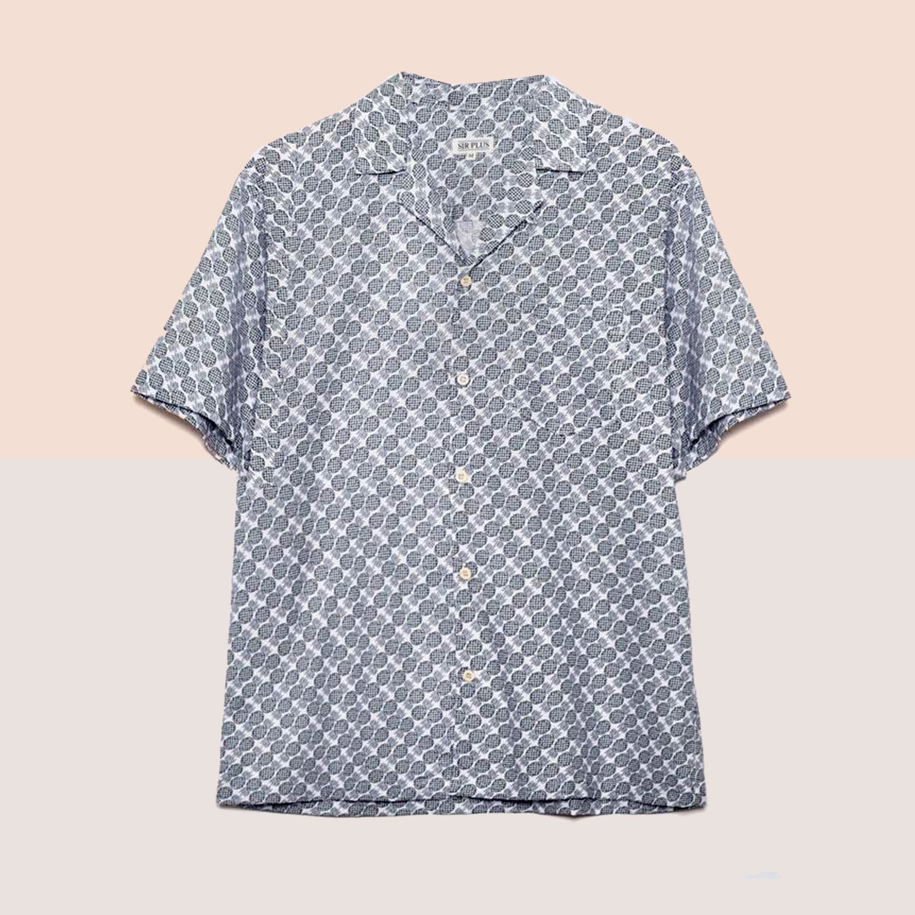 Sir Plus White Pineapple Print Cuban Shirt