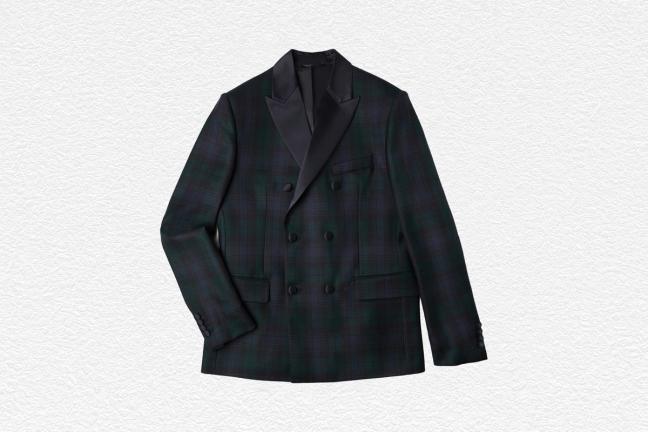 Slowear Double-Breasted Black Watch Tartan Jacket