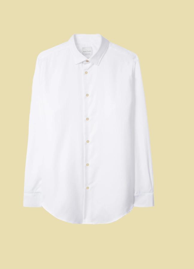Tailored-Fit White Cotton Shirts