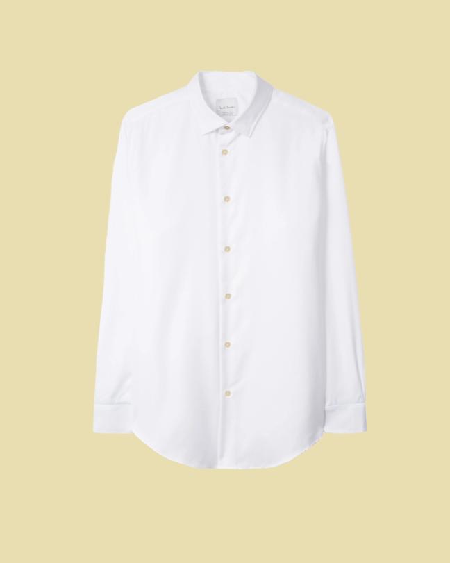 Tailored-Fit White Cotton Shirts