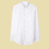 Men's Tailored-Fit White Cotton Signature Stripe Cuff Shirt
