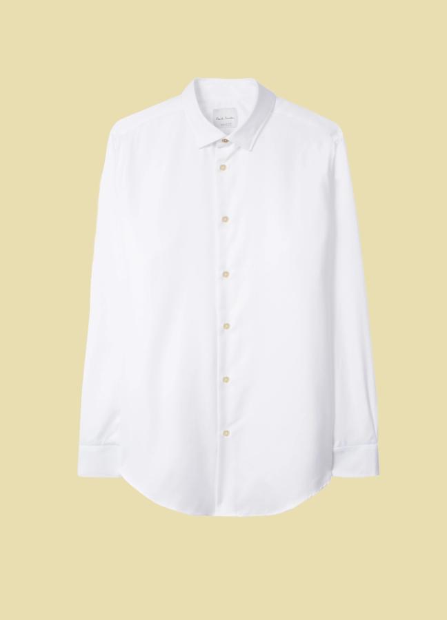 Tailored-Fit White Cotton Shirts