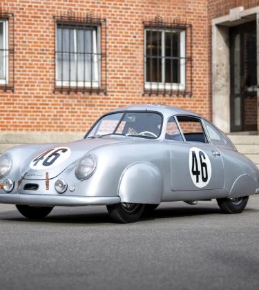 Silver Porsche 356 Gmund Coupé