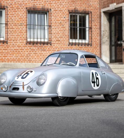 Silver Porsche 356 Gmund Coupé