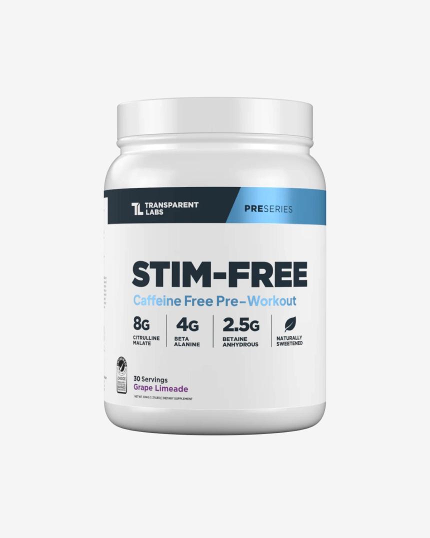 Transparent Labs sin estimulantes