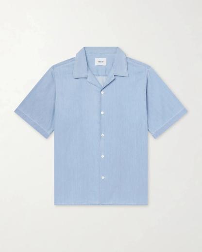 Julio SS 5765 Camp-Collar Cotton Chambray Shir