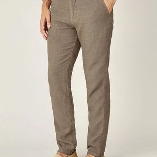 Brown Lipari linen trousers
