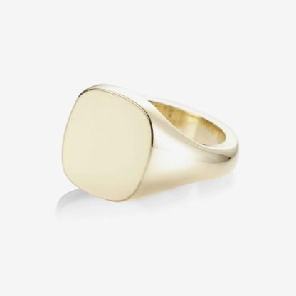 Rebus Cushion Signet Ring