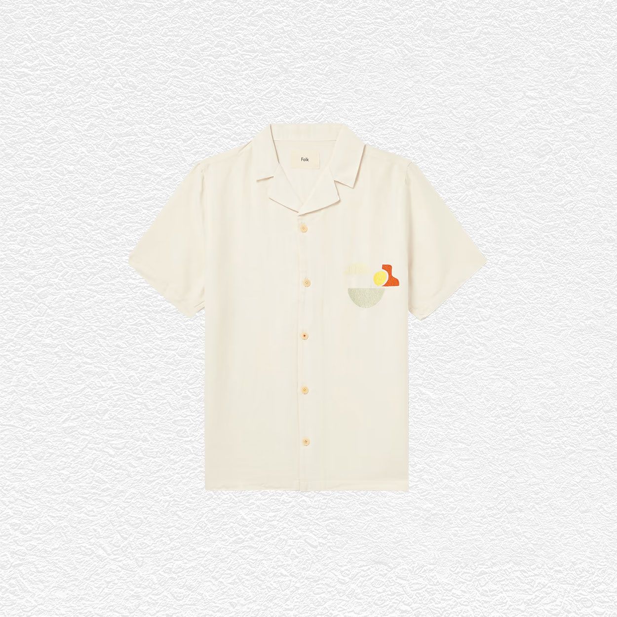Folk Camp-Collar Embroidered Linen and Cotton-Blend Shirt