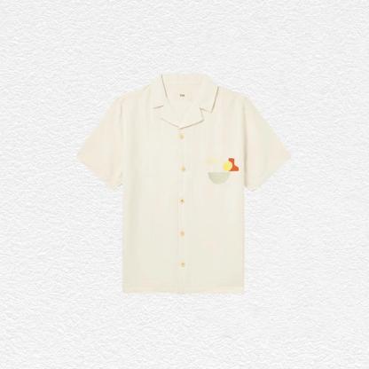 Folk Camp-Collar Embroidered Linen and Cotton-Blend Shirt