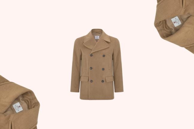 Turnbull & Asser Camel Cashmere Peacoat