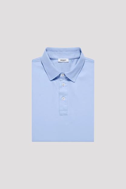 Cadiz Blue Long Sleeve Polo Shirt