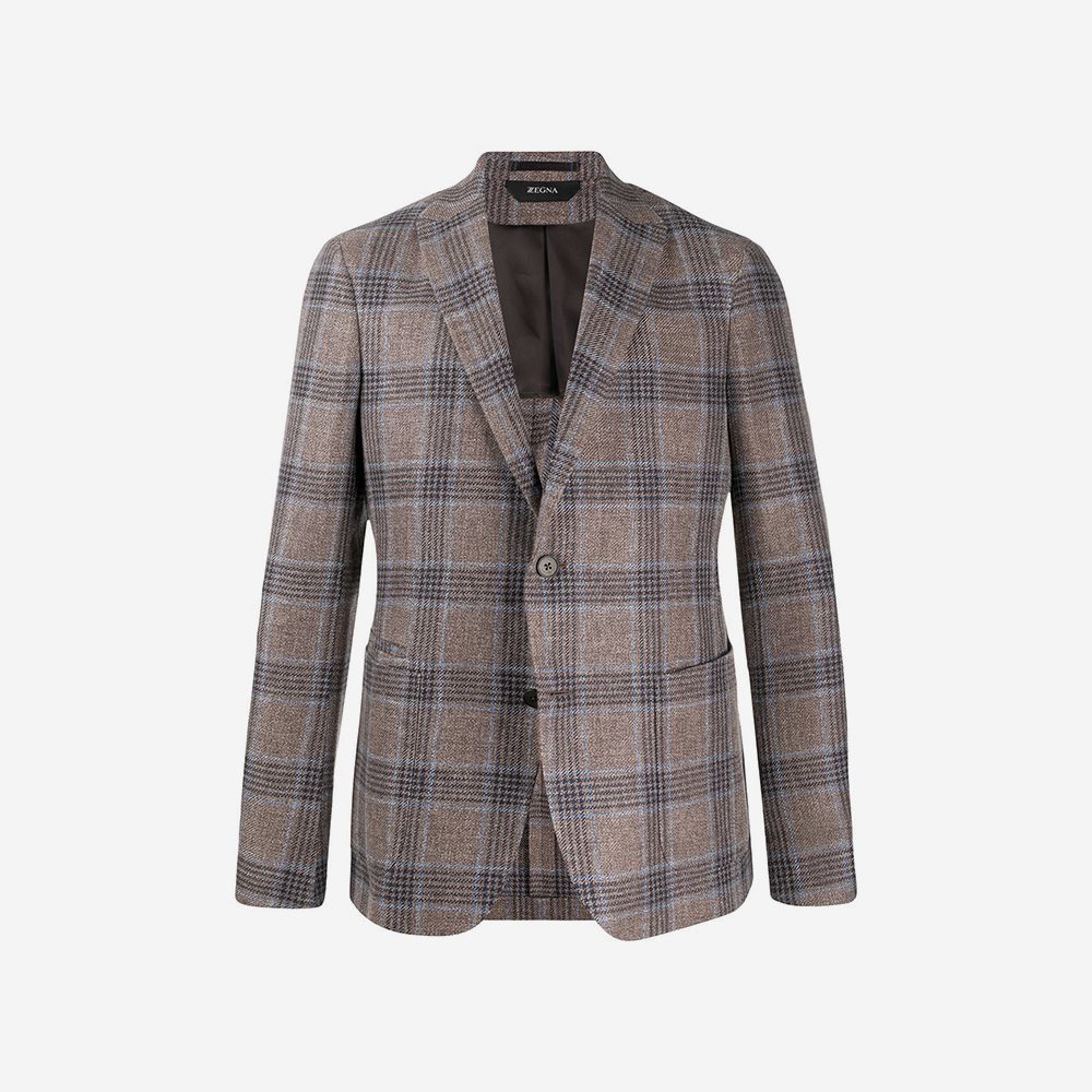 Z Zegna Check Print Blazer