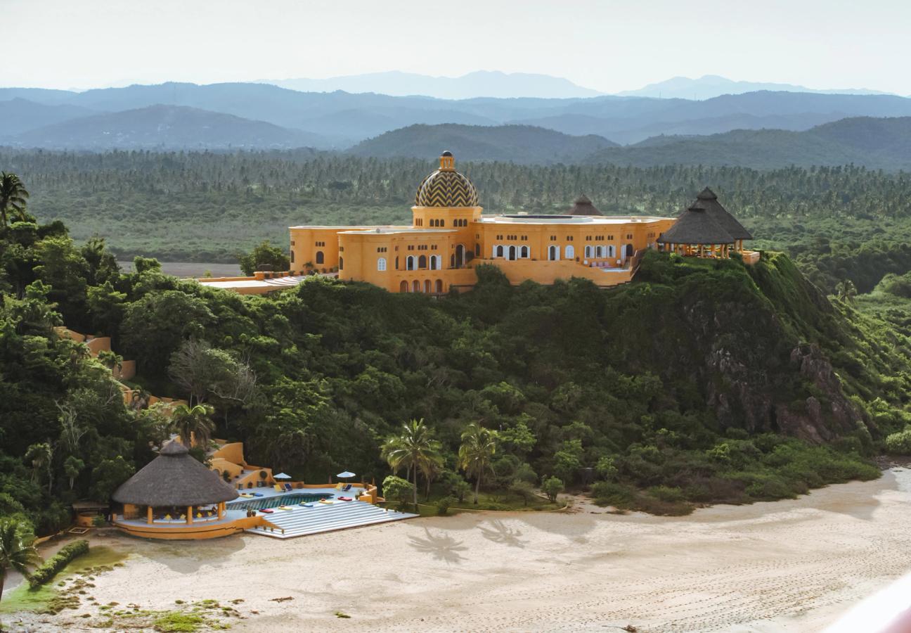 Cuixmala above the Pacific beach and forest