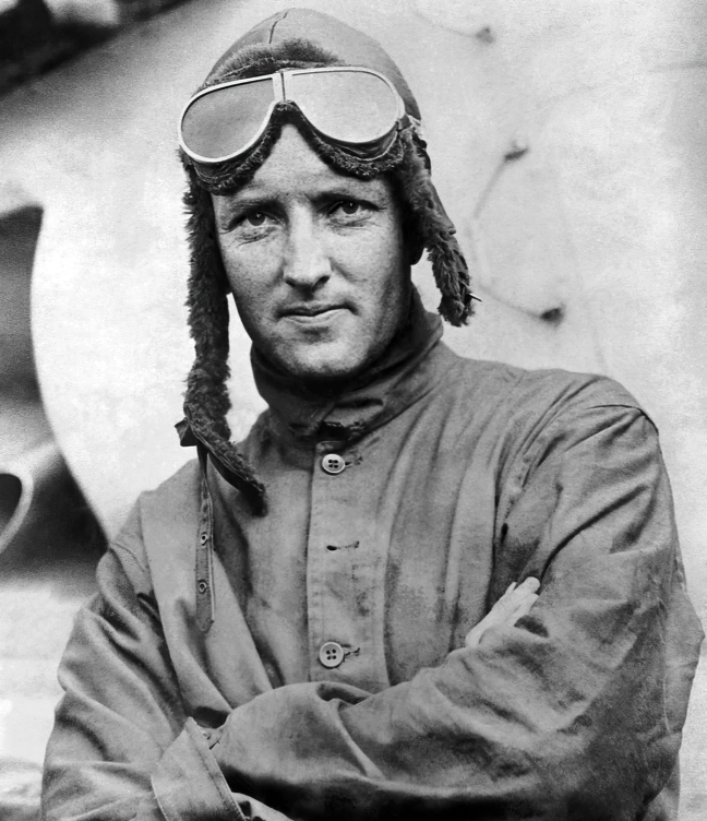 A black and white photo of explorer Richard Byrd