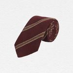Oliver Brown Wool Striped Tie Burgundy