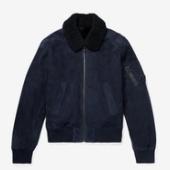 Yves Salomon Shearling-Lined Suede Down Bomber Jacket