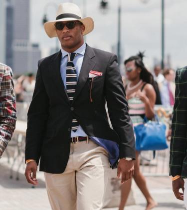 Simbarashe Cha streetstyle photo taken in Liberty Park, New Jersey