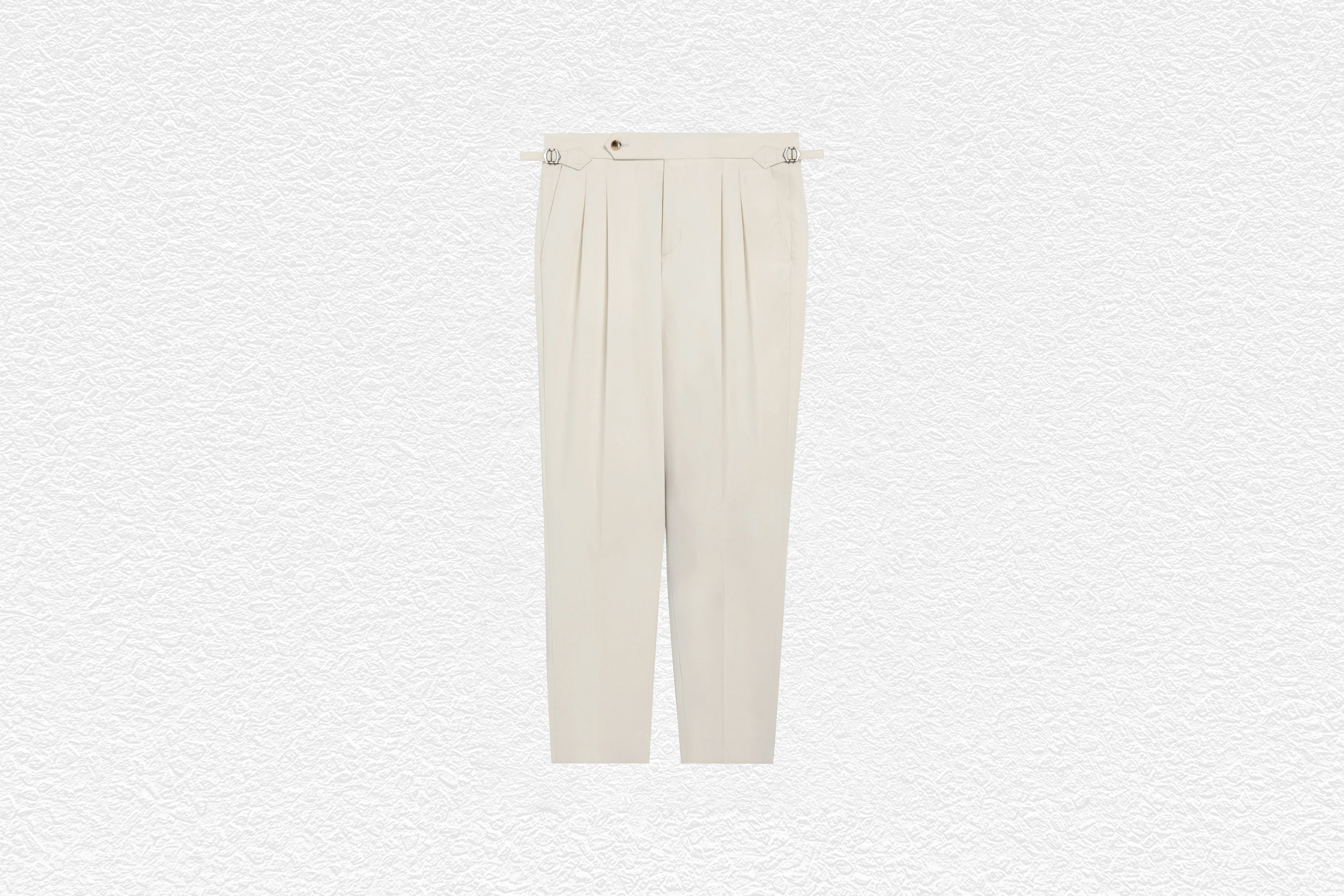 Light Camel Cotton Pleated Trouser