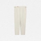 Light Camel Cotton Pleated Trouser