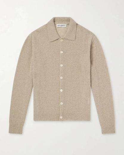 Evening Polo Alpaca and Wool-Blend Cardigan