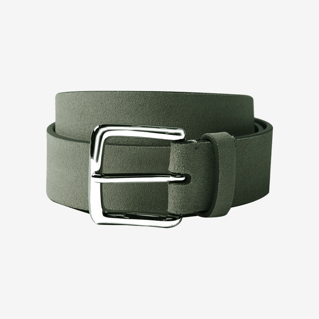 Slowear Suede Leather Belt - Dark Grey Green