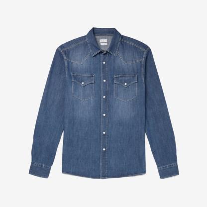 Brunello Cucinelli Denim Western Shirt