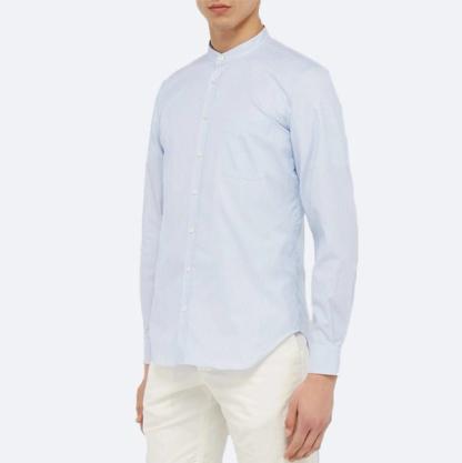 Thom Sweeney Nehru Striped Shirt